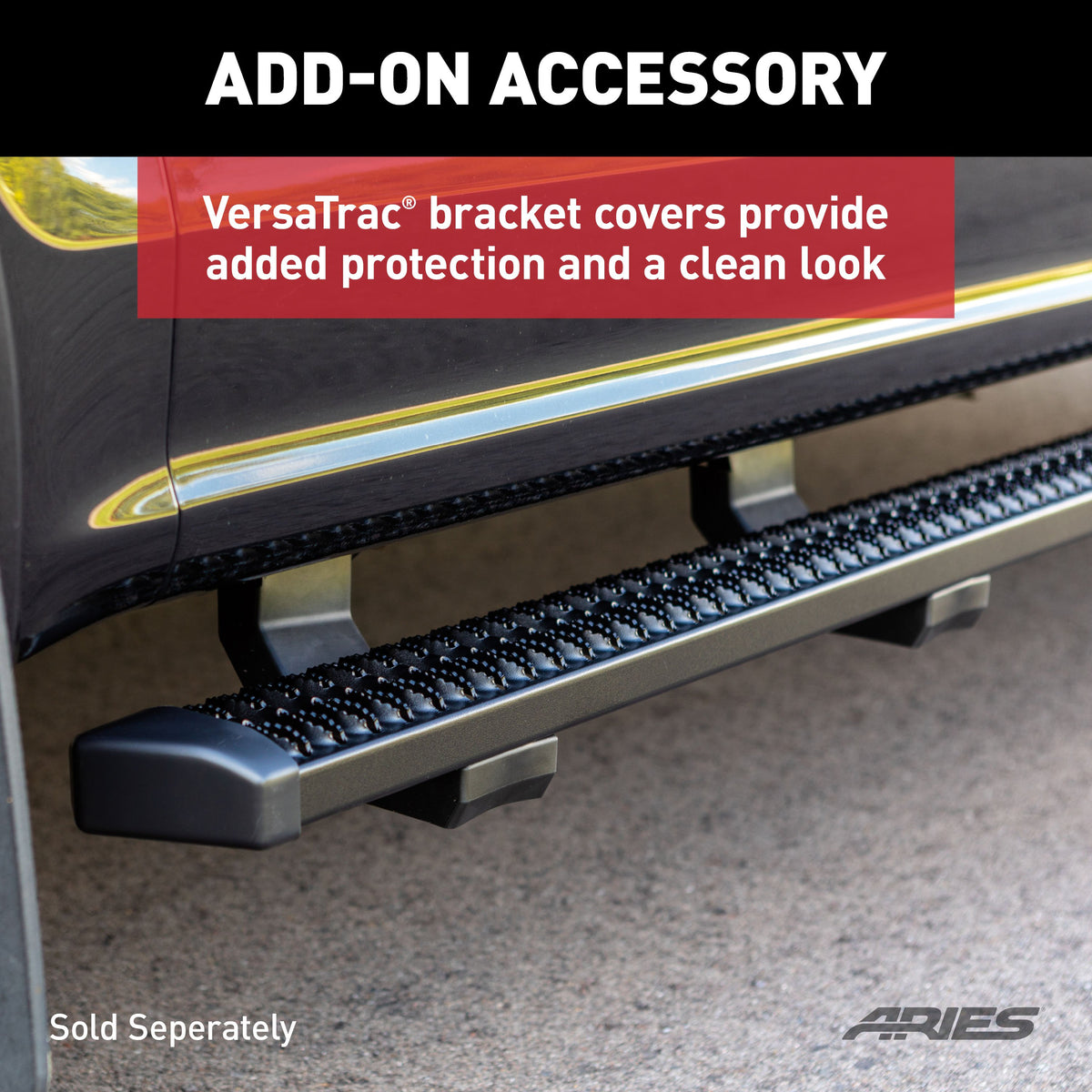 ARIES 2559024 SlimGrip 5" x 88" Black Aluminum Running Boards, Fits Select F-250 Super Duty, F-350 Super Duty, F-450 Super Duty