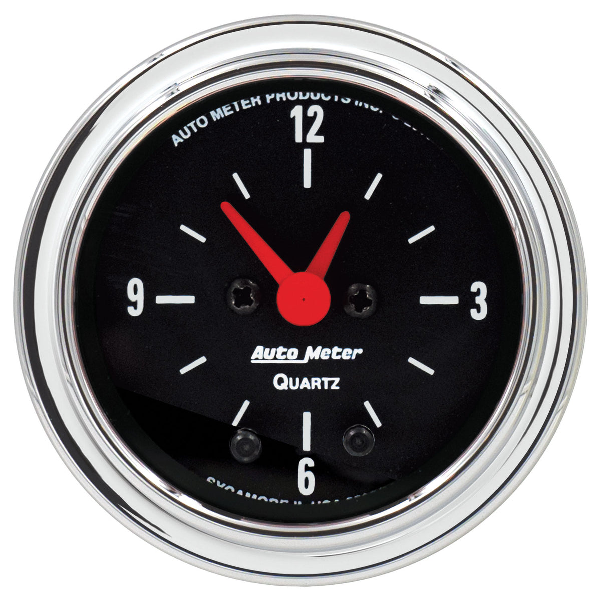 Autometer Traditional Chrome 2-1/16in 12HR Analog Clock Gauge - 2585