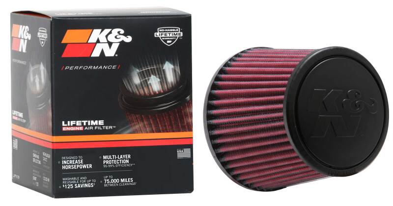 K&amp;N Universal Clamp-On Air Filter 3-15/16in FLG / 5-1/2in B / 4-1/2in T / 4-7/16in H - RU-5059