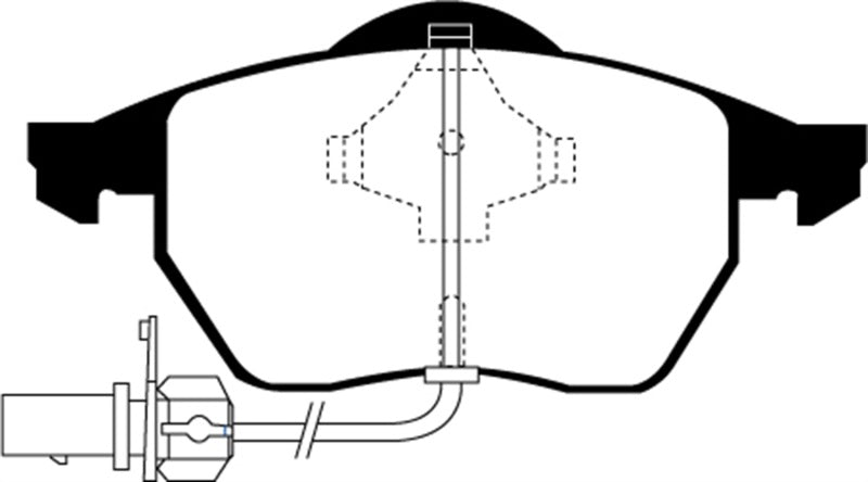 EBC 00-01 Volkswagen Passat 1.8 Turbo Greenstuff Front Brake Pads - DP21114 for 1999-2002 Audi A4 - front view