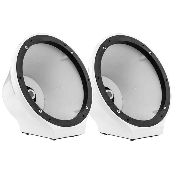 DS18 8in Marine And Powersports Universal Flat Mount Speaker Pod RGB LED Lights- Carbon Fiber - EN-CFJS8 - front view
