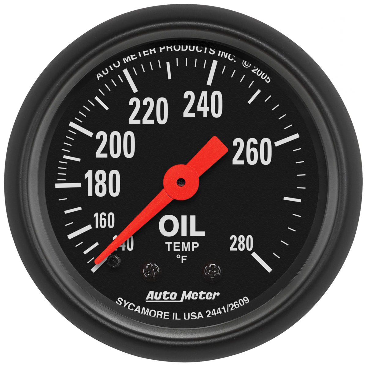 Autometer Z Series 2-1/16in 140-280 Degrees F Mechanical Oil Temperature Gauge - 2609