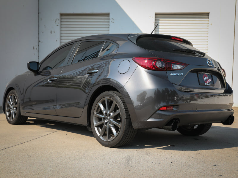 aFe Takeda 2-1/2in 304 SS Axle-Back Exhaust w/ Black Tip 14-18 Mazda 3 L4 2.0L/2.5L - 49-37014-B