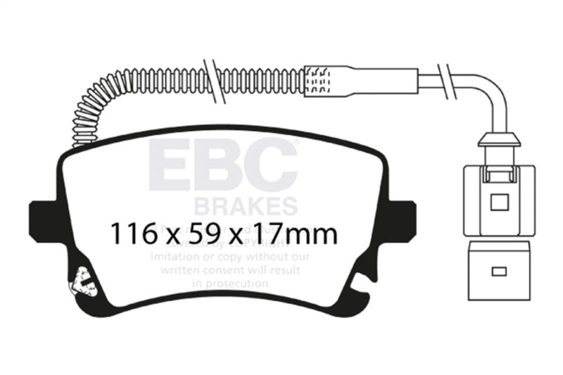 EBC 06-09 Audi RS4 4.2 (Cast Iron Rotors) Bluestuff Rear Brake Pads - DP51470NDX for 2003-2018 Bentley Continental - front vi