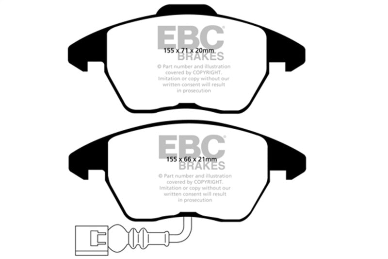 EBC 07-09 Audi TT 2.0 Turbo Ultimax2 Front Brake Pads - UD1319