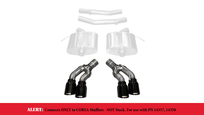 Corsa 2016-2019 Cadillac CTS-V 2.75in Inlet / 4.0in Outlet Black PVD Tip Kit (For Corsa ExhaustOnly) - 14359BLK