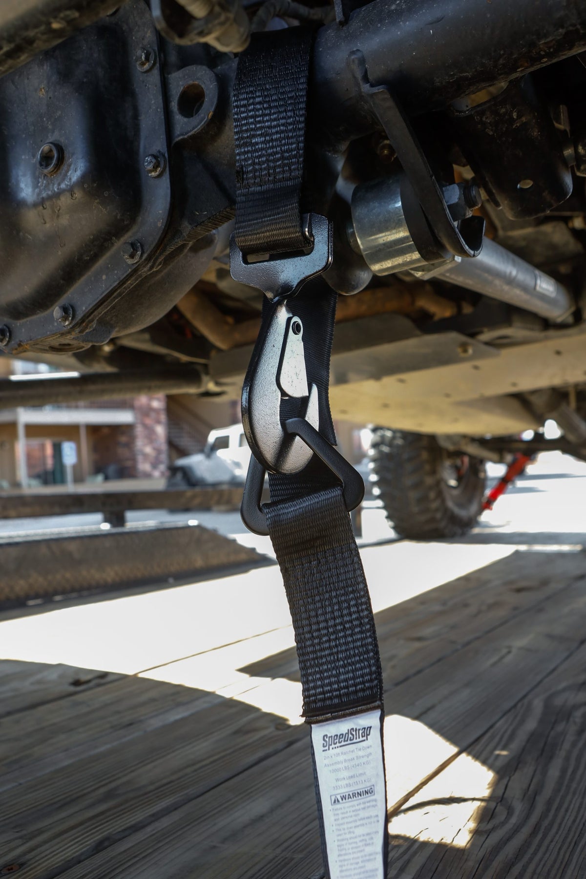 SpeedStrap 2In x 10Ft Ratchet Tie Down w/ Twisted Snap Hooks, Black - 26011