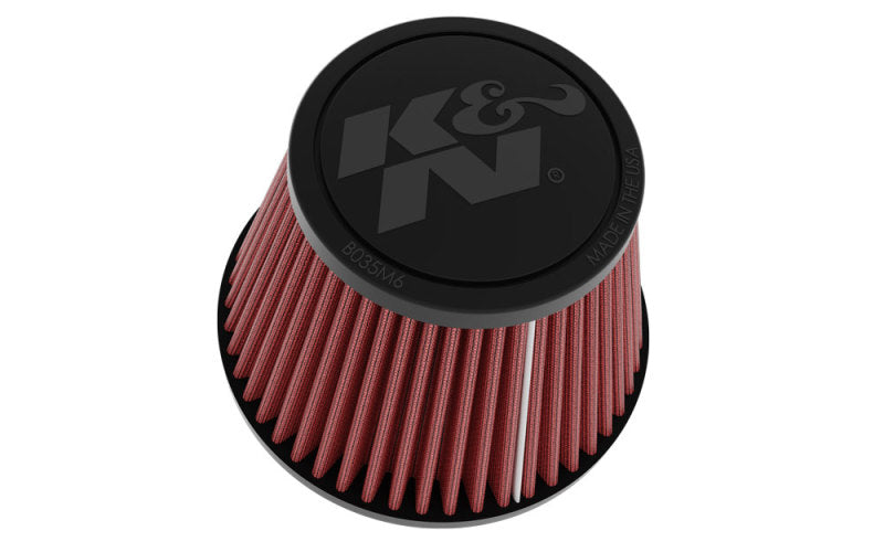 K&amp;N Universal Clamp-on Air Filter 2in Flange ID 5-3/16in Base 3-1/2in Top 3-11/16in Height w/ Vent - RU-9920