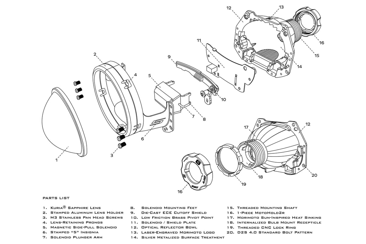 Morimoto - Bi-Xenon: Morimoto Mini D2S 5.0: (Round Lens/LHD) - PR56