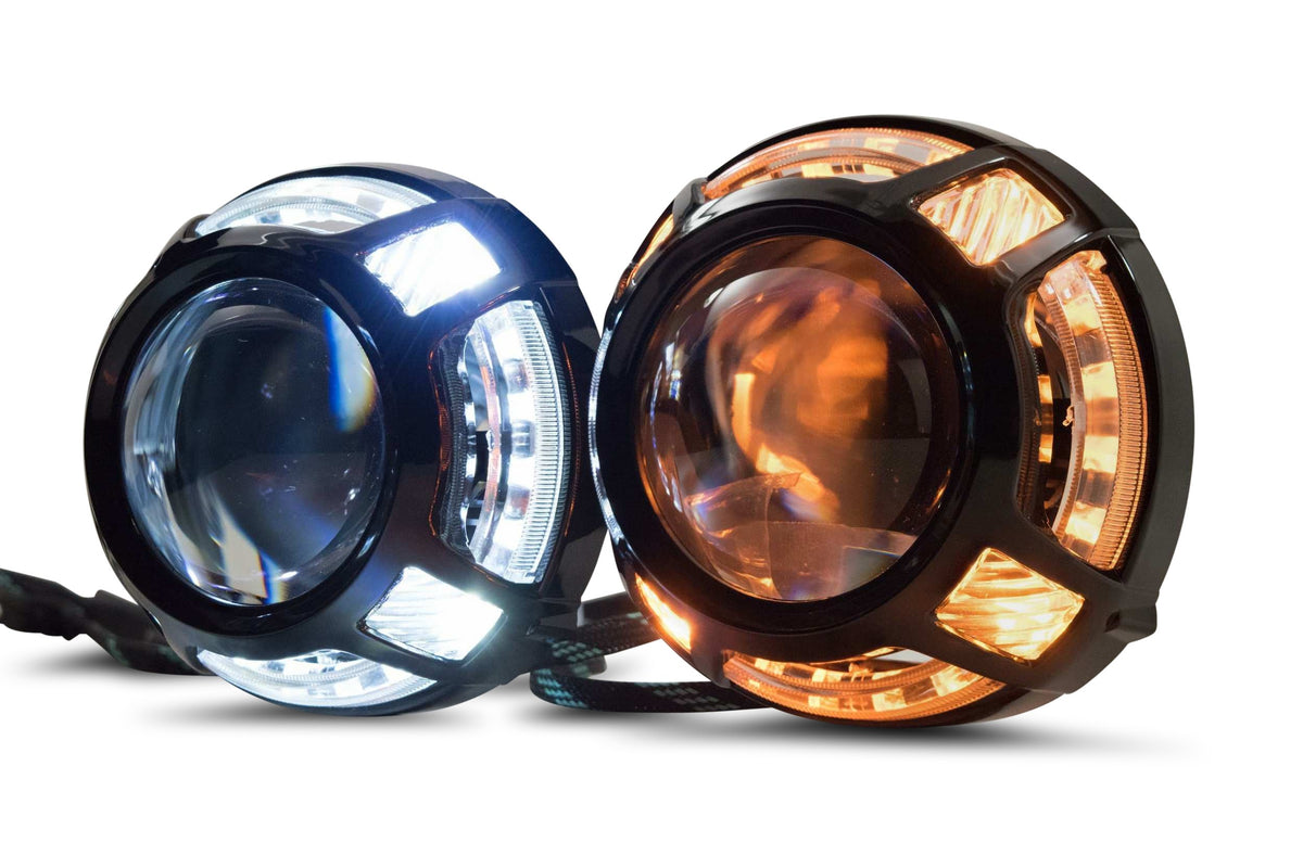 Morimoto - Panamera 2.0 Projector Shroud (Black) (White/Amber LED Switchback) - S265