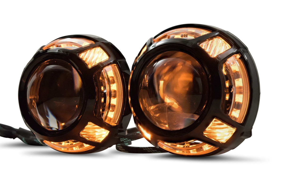 Morimoto - Panamera 2.0 Projector Shroud (Black) (White/Amber LED Switchback) - S265