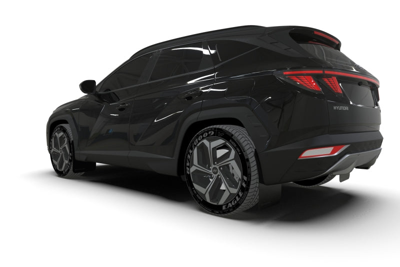 Rally Armor 22-24 Hyundai Tucson Black UR Mud Flap w/Red Logo - MF75-UR-BLK-RD