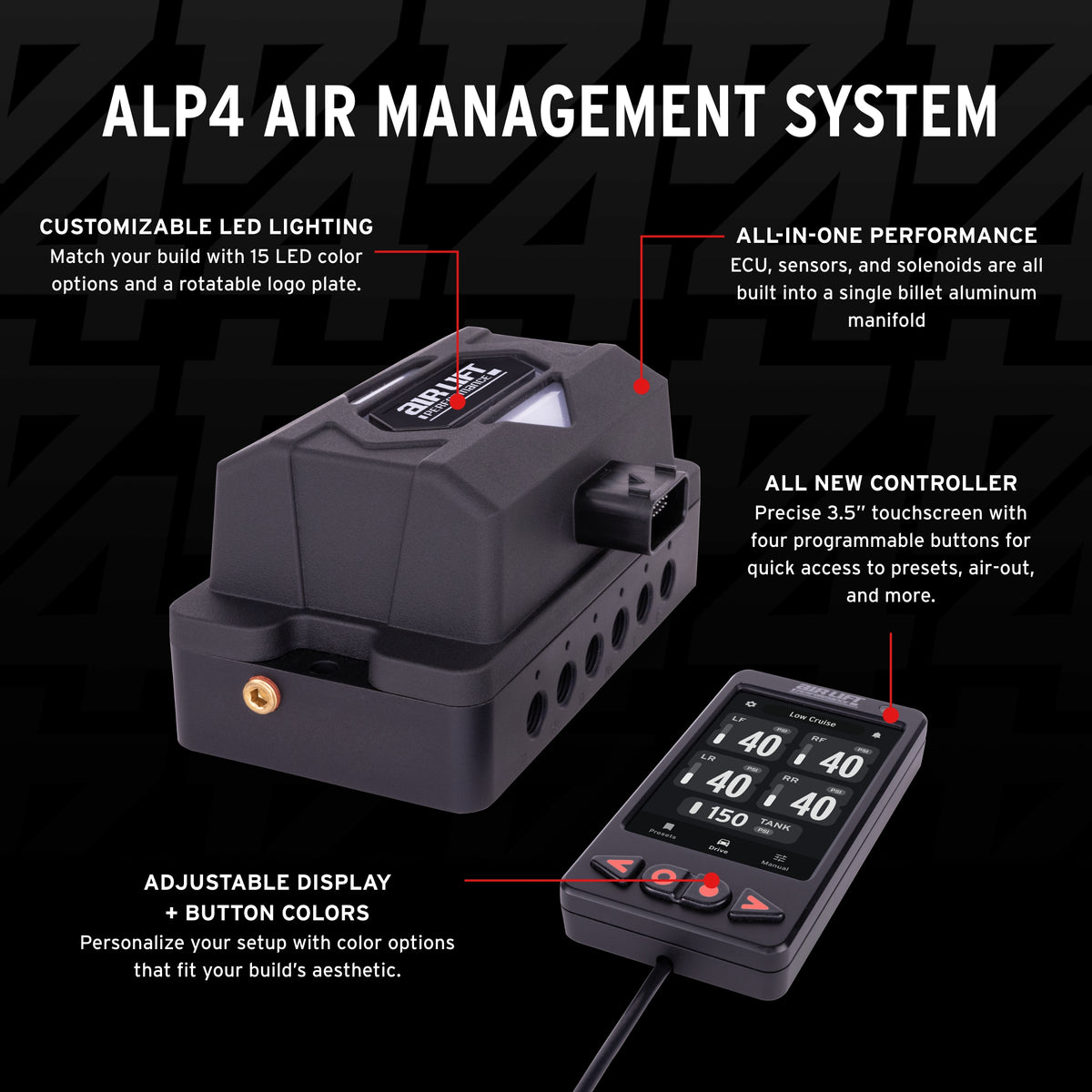 Air Lift ALP4 Air Management 3/8in Airline (No Tank/Compressor) - 27485