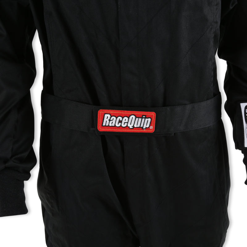 RaceQuip Black Chevron-1 Suit - SFI-1 Small - 130902RQP
