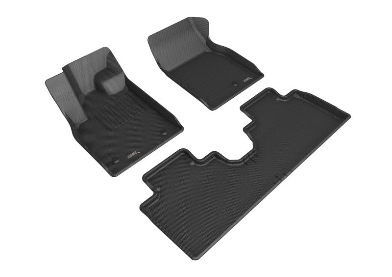 3D MAXpider 2021 Ford Mustang Mach-E Kagu 1st &amp; 2nd Row Floormat - Black