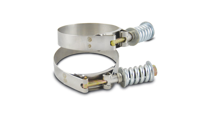Vibrant SS T-Bolt Clamps Pack of 2 Size Range: 6.25in to 6.55in OD For use w/ 6in ID Coupling - 27860
