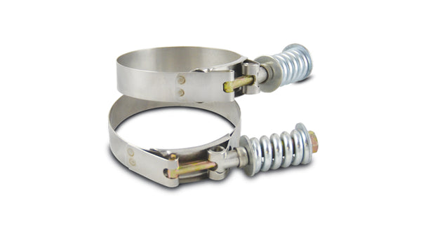 Vibrant SS T-Bolt Clamps Pack of 2 Size Range: 6.25in to 6.55in OD For use w/ 6in ID Coupling - 27860