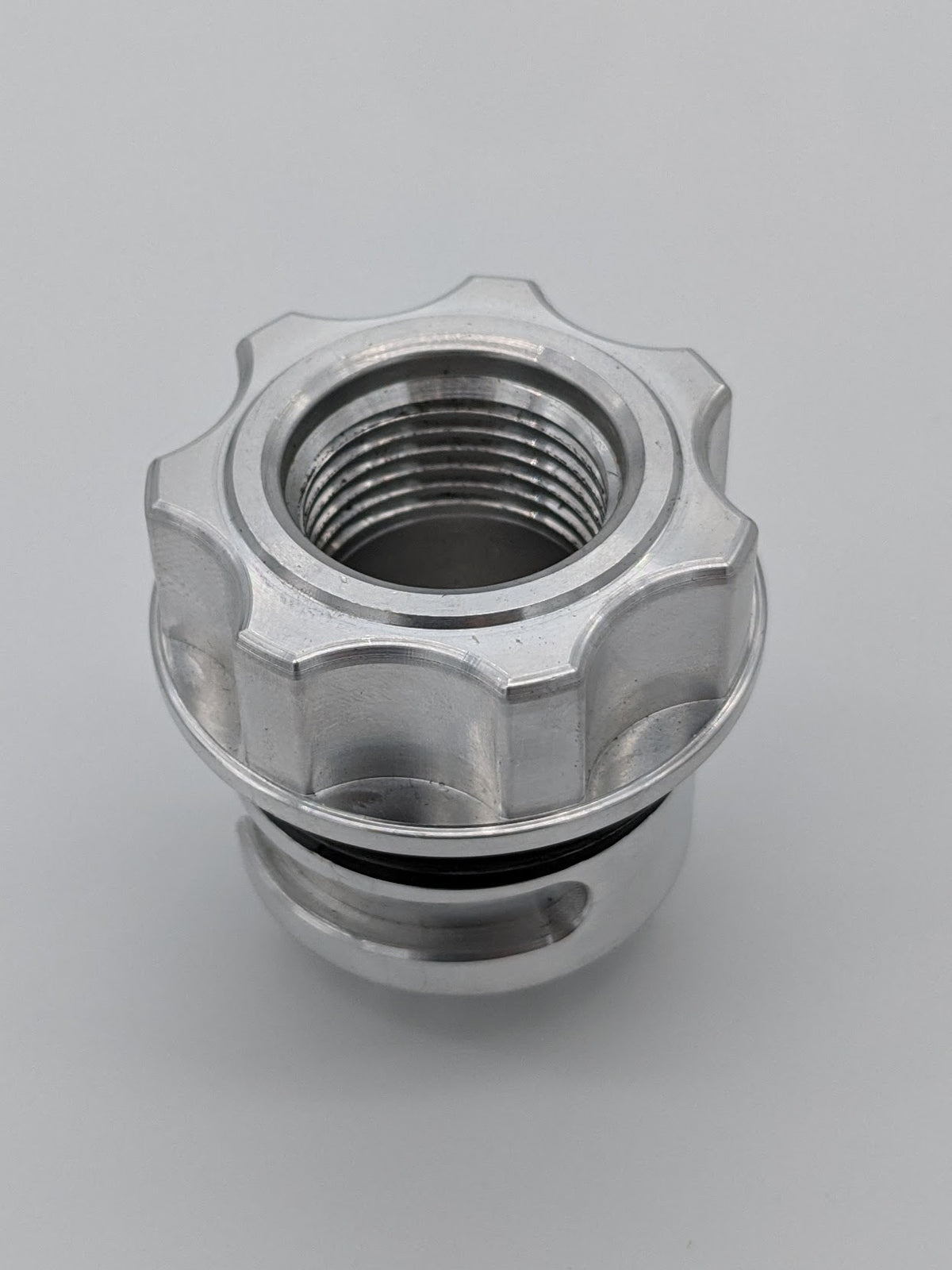 Granatelli GM LS/LT / Ford Coyote -10AN ORB Female Threaded Insert Vented Oil Fill Cap - Natural - 280117