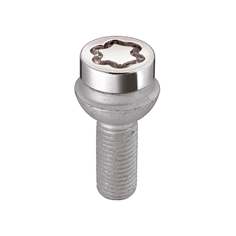 McGard Wheel Lock Bolt Set - 4pk. (Radius Seat) M14X1.5 / 17mm Hex / 26.7mm Shank Length - Chrome - 28018