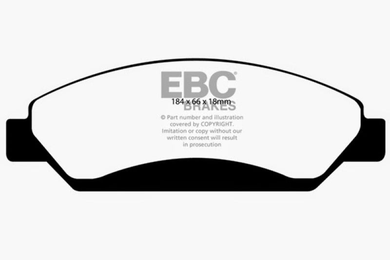 EBC 07 Cadillac Escalade 6.2 2WD Yellowstuff Front Brake Pads - DP41742R