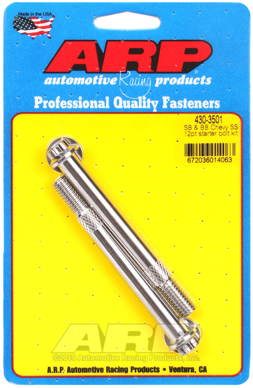 ARP SB and BB Chevy 3/8 12pt SS Pro Stock and Hi-Torque Starter Bolt Kit - 430-3501