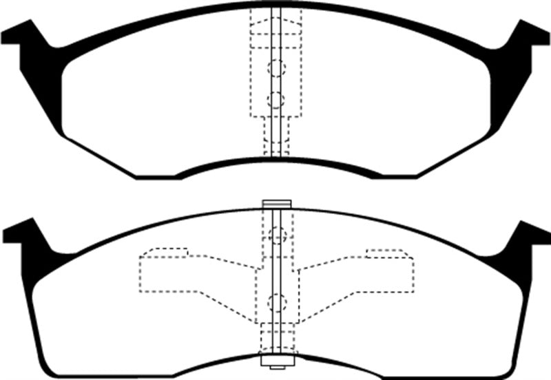 EBC 95-97 Chrysler Concorde 3.3 Ultimax2 Front Brake Pads - UD642 for 1996-2000 Dodge Caravan - front view