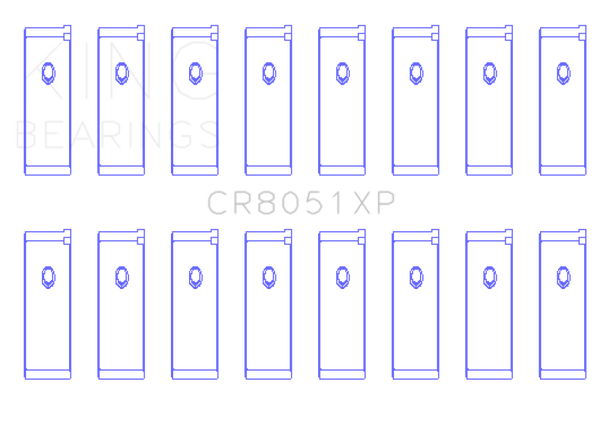 King Nissan VK56DE/VK56VD/VK45DE (Size STD) .001 Extra Clearance Performance Rod Bearing Set - CR8051XPSTDX
