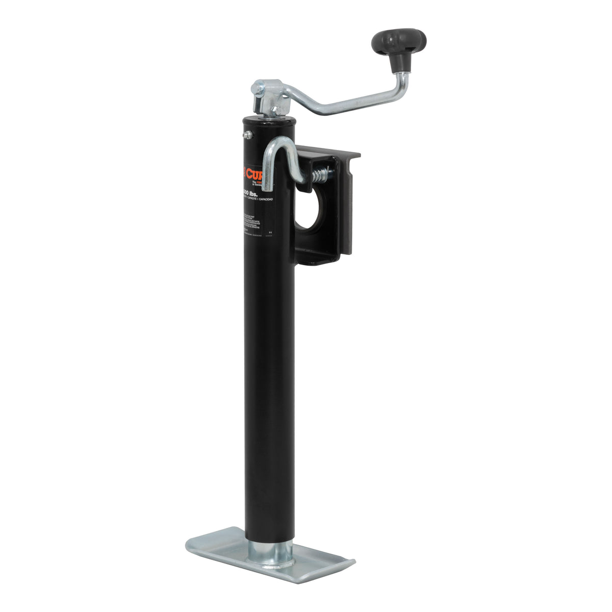 CURT 28304 Weld-On Bracket-Style Swivel Trailer Jack, 3,000 lbs. Support Capacity, 15-1/4 Inches Vertical Travel