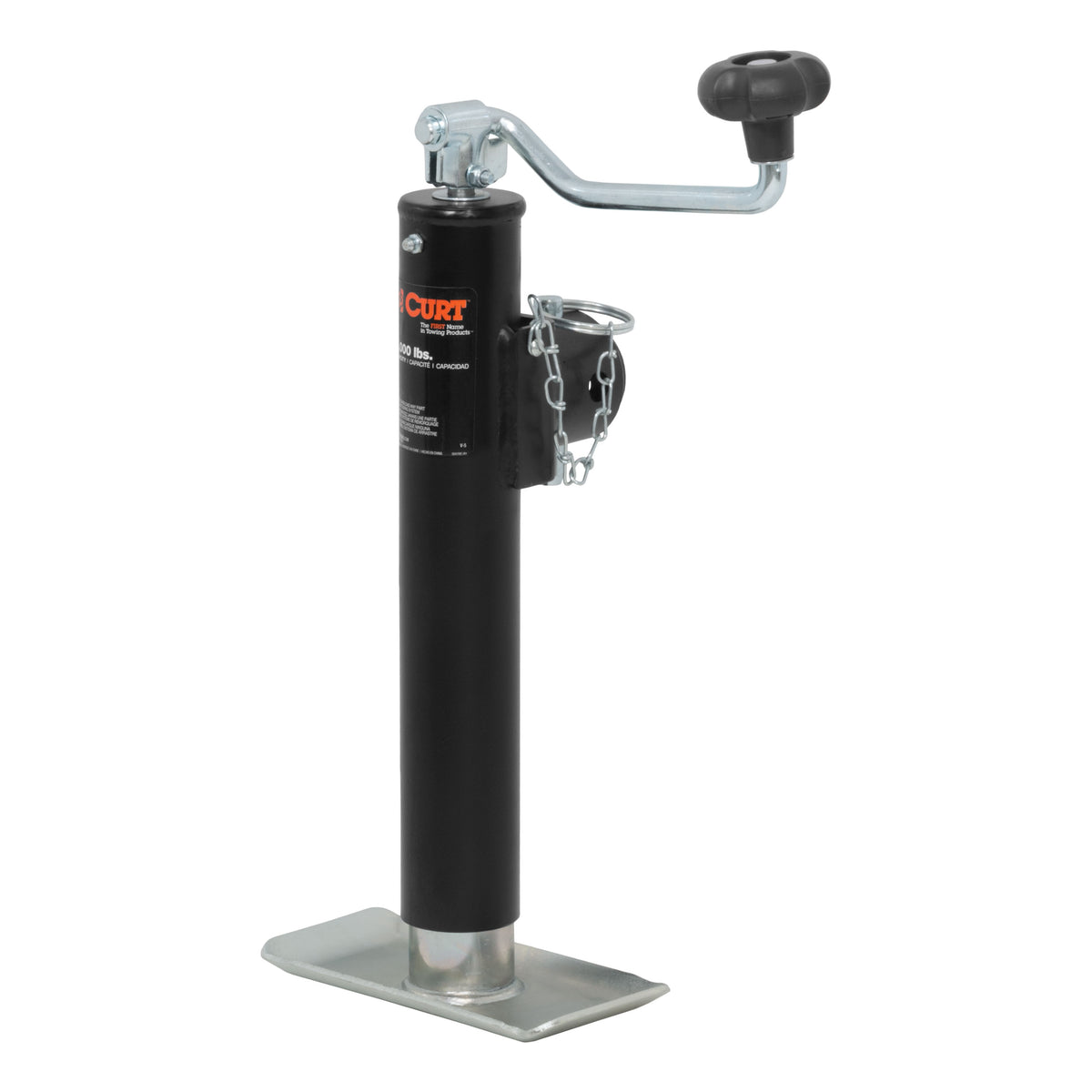 CURT 28320 Weld-On Pipe-Mount Swivel Trailer Jack, 3,000 lbs. Support Capacity, 10-3/4 Inches Vertical Travel