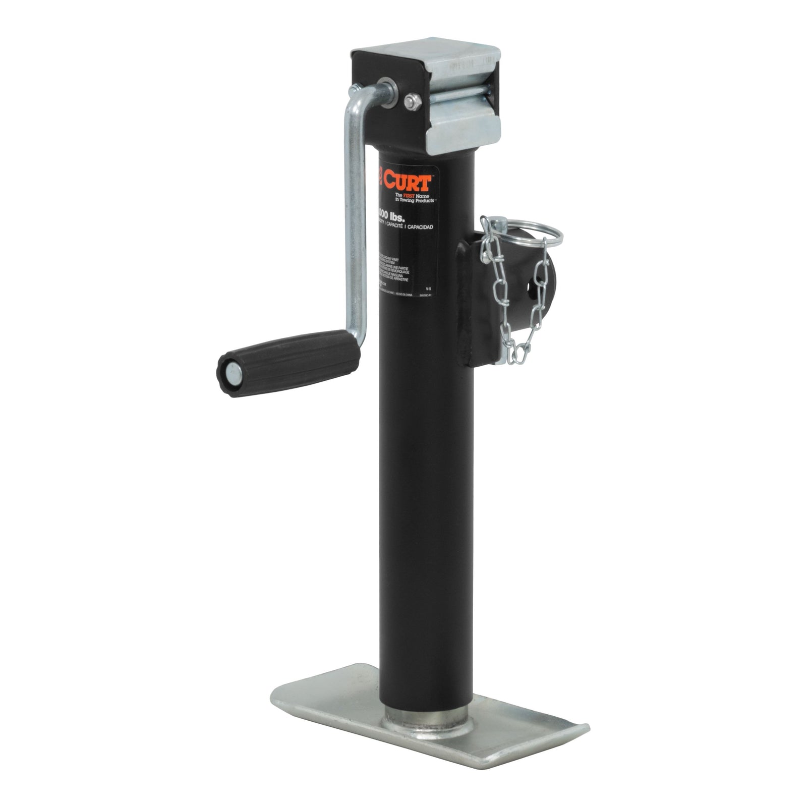 CURT 28321 Weld-On Pipe-Mount Swivel Trailer Jack, 3,000 lbs. Support Capacity, 10 Inches Vertical Travel
