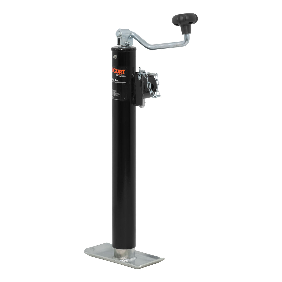 CURT 28356 Weld-On Pipe-Mount Swivel Trailer Jack, 5,000 lbs. Support Capacity, 15 Inches Vertical Travel