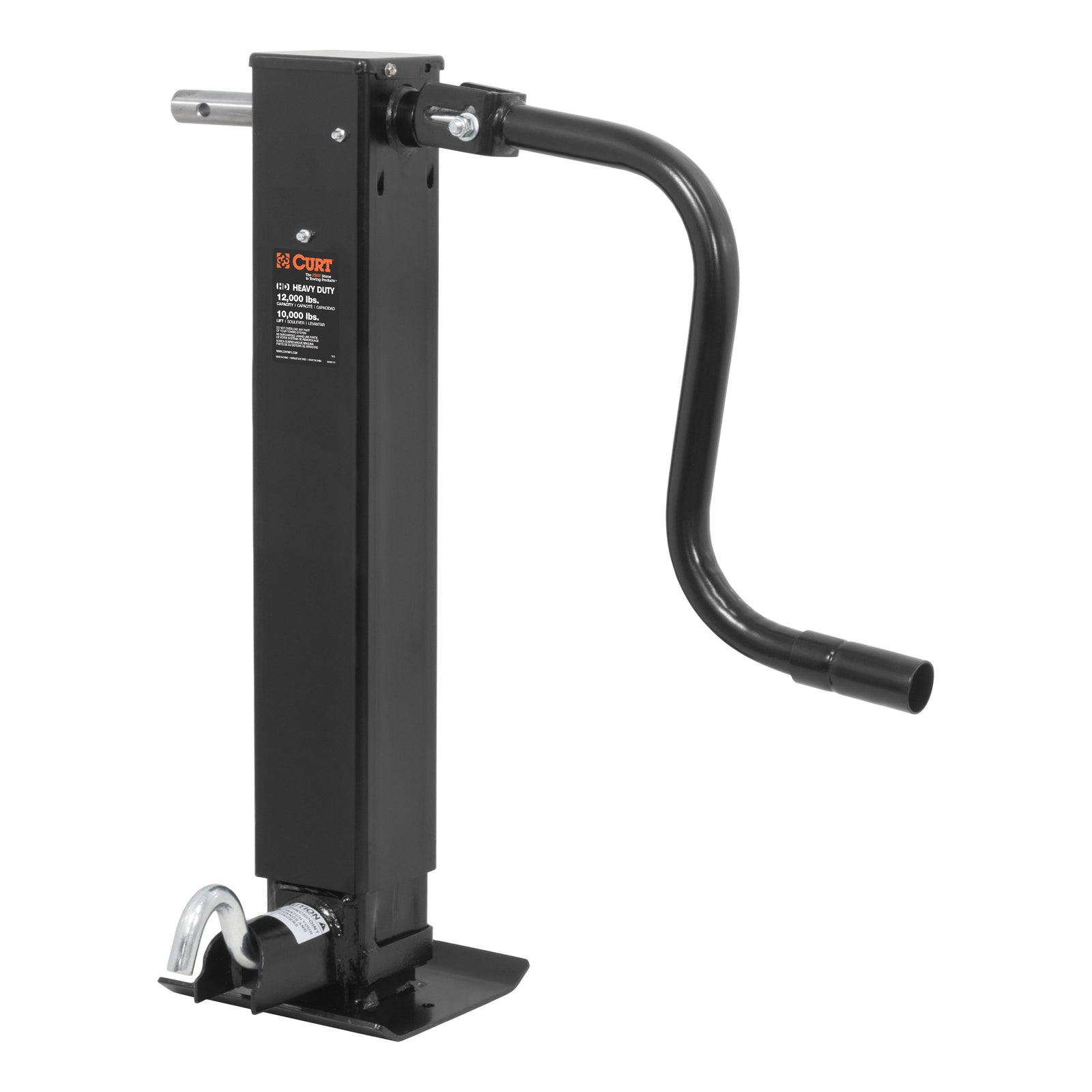 CURT 28512 Direct Weld On Heavy-Duty Trailer Jack, 12,000 lbs. 12-3/8 Inches Vertical Travel