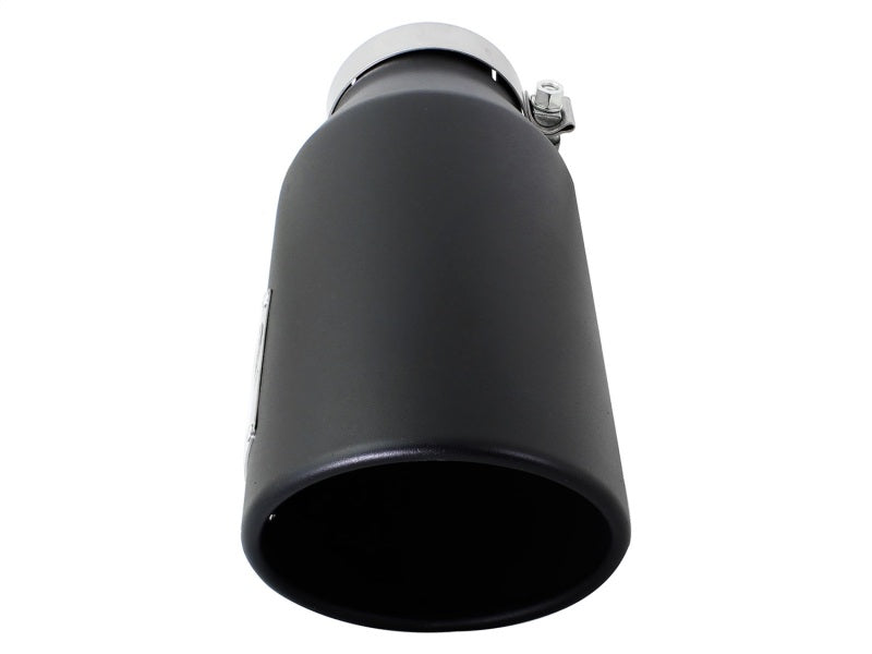 aFe Power MACH Force-Xp 4in In x 6in Out x 15in L Driver Side Clamp-On 4in 409 SS Exhaust Tip-Black - 49T40601-B15