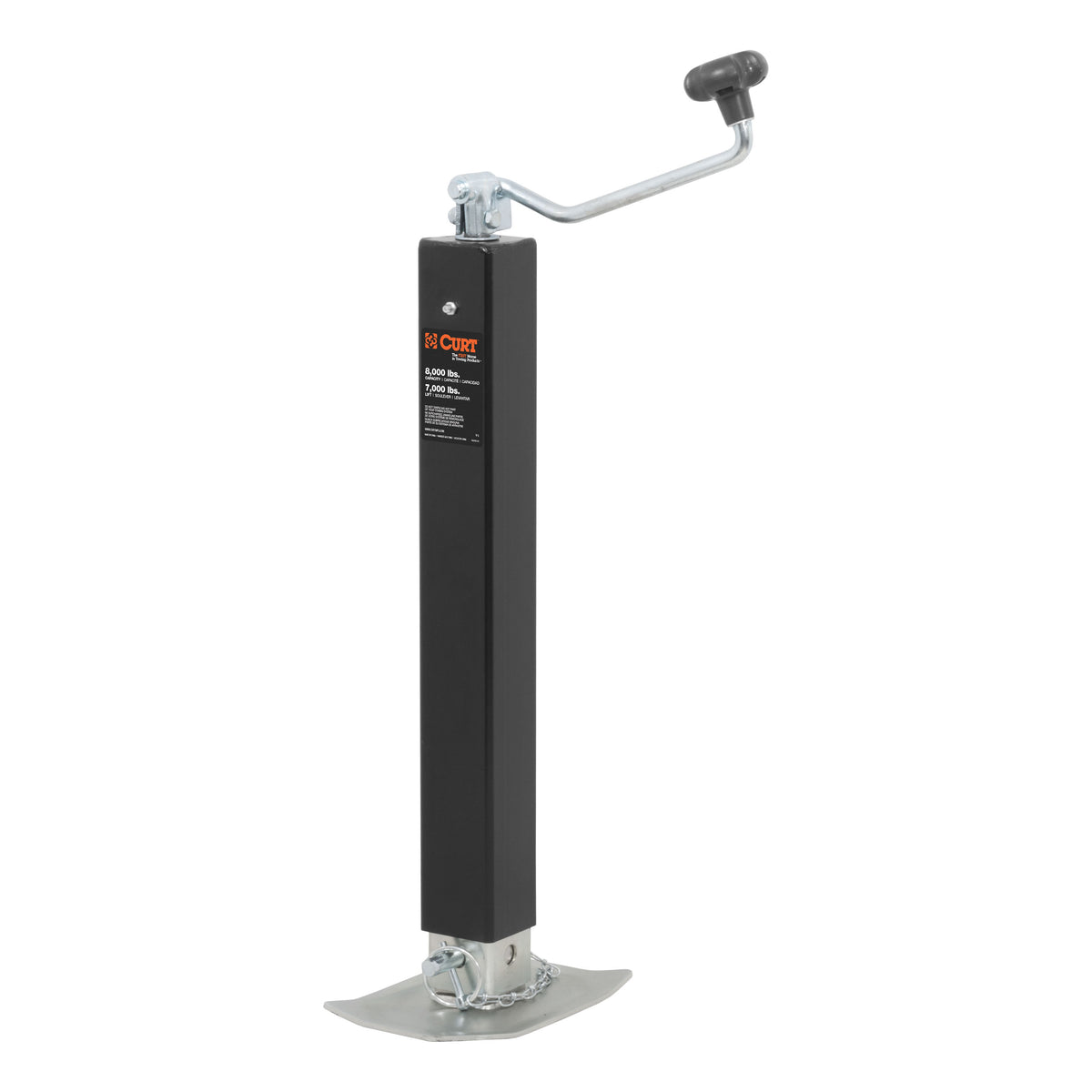 CURT 28570 Direct Weld On Heavy-Duty Trailer Jack, 8,000 lbs. Support Capacity, 15-1/4 Inches Vertical Travel