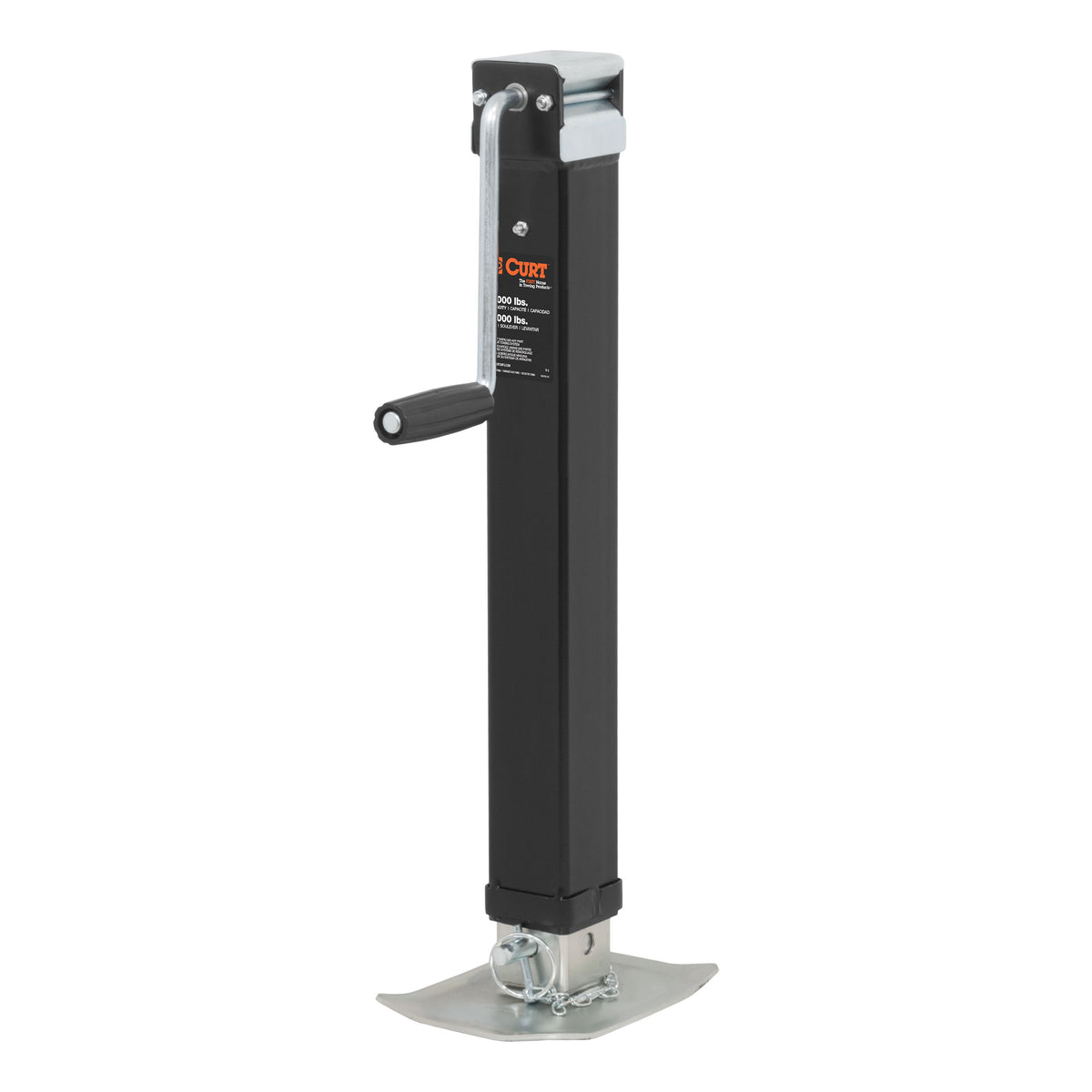CURT 28575 Direct Weld On Heavy-Duty Trailer Jack, 8,000 lbs. Support Capacity, 15 Inches Vertical Travel