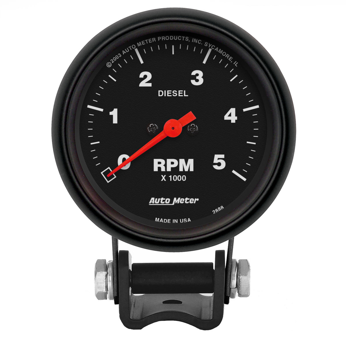 Autometer Z-Series 2-5/8in 5K RPM Diesel Pedestal Tachometer Gauge - 2888