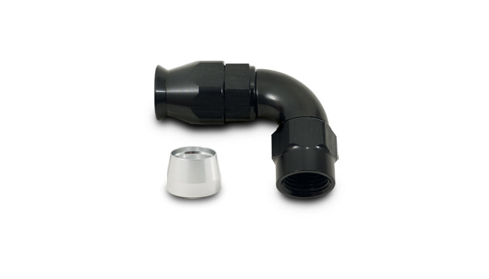 Vibrant Aluminum 90 Degree One Piece Hose End for PTFE Lined Hose (Size -10AN) - 28910