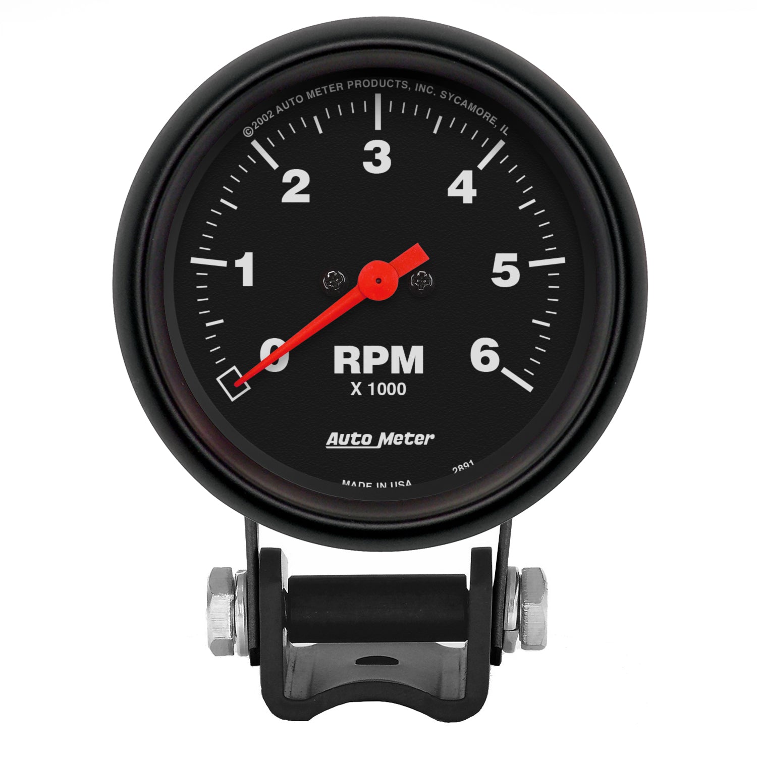 Autometer Black 2 5/8 inch  6000 rpm Tachometer Mini Tach Gauge - 2891