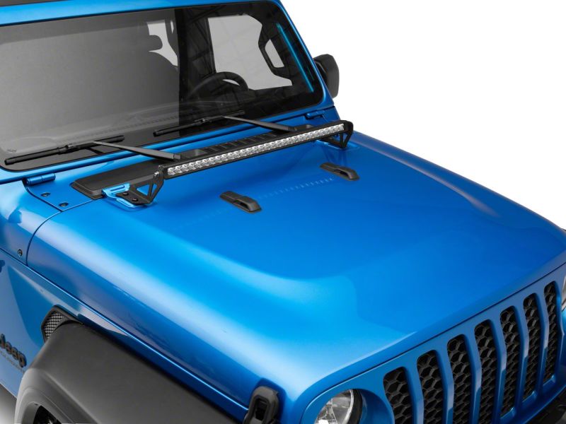 Raxiom 18-23 Jeep Wrangler JL Axial Series 30-In Single Row LED Light Bar w/ Hood Mounting Brackets - J139109