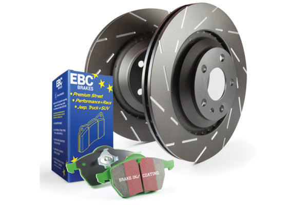 EBC S2 Kits Greenstuff Pads and USR Rotors - S2KF1746 for 2005-2007 Ford F 250 - front view