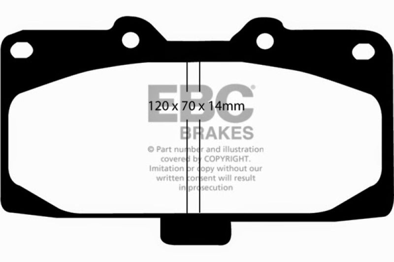 EBC 00-01 Mercedes-Benz M-Class (ML) ML430 4.3 Ultimax2 Rear Brake Pads - UD874 for 2000-2005 Mercedes Benz ML - front view