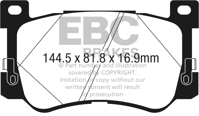 EBC 2017+ Genesis G90 5.0L Yellowstuff Front Brake Pads - DP43076R