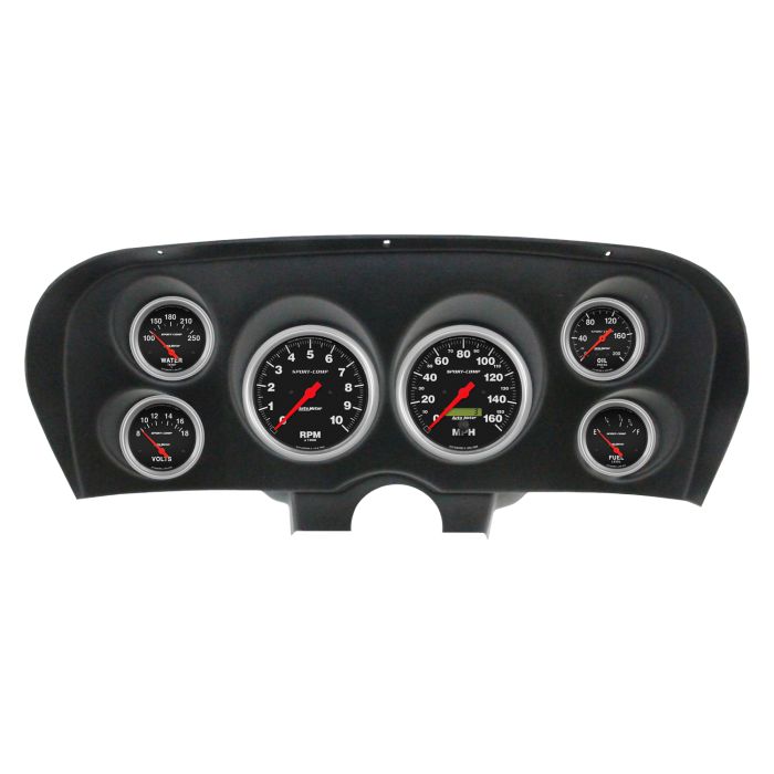 Autometer Sport-Comp Direct Fit Dash Kit 69-70 Ford Mustang (2 x 5in. / 4 x 2-5/8in.) - 2936-11