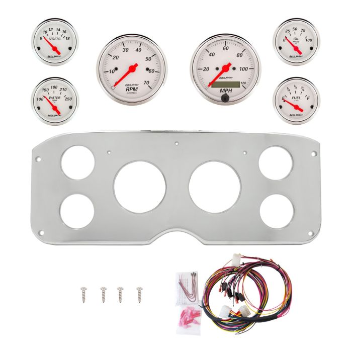 AutoMeter Arctic White 55-59 GMC Truck Billet Panel/Gauge Kit - 3-1/8in. (x2) & 2-1/16in. (x4) - 2944-03
