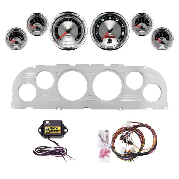 AutoMeter American Muscle 60-63 Chevy Truck Billet Panel/Gauge Kit - 3-3/8in. (x2) & 2-1/16in. (x4) - 2947-01