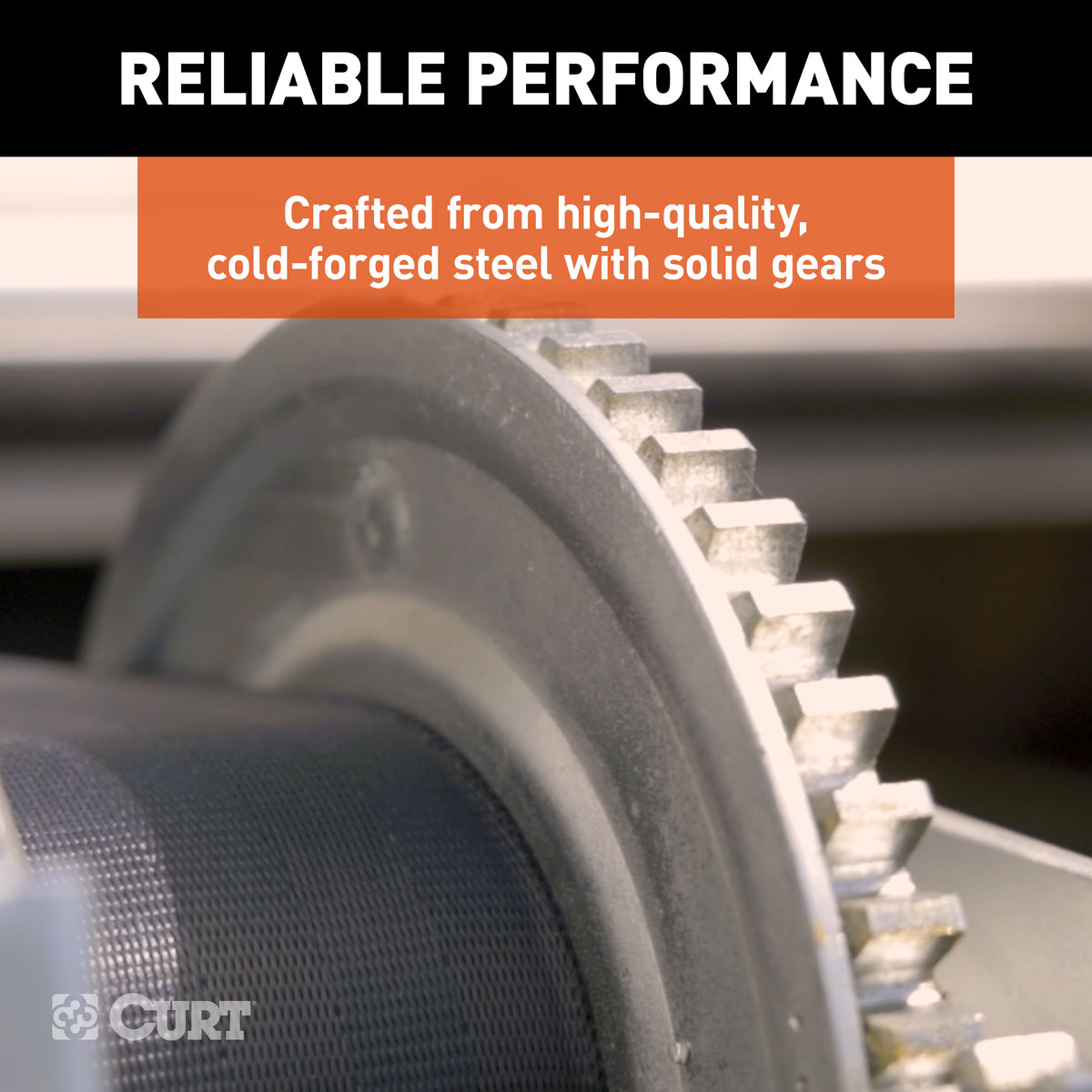 CURT 29520 Hand-Crank 2-Speed Winch, 2,000 lbs, 4.1:1 High, 10.25:1 Low Gear Ratio, 10.6" Handle