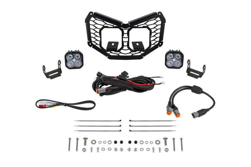 Diode Dynamics 17-24 Can-Am Maverick X3 Stage Series LED Grille Kit - Sport White Combo - DD7878