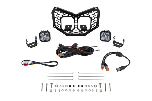 Diode Dynamics 17-24 Can-Am Maverick X3 Stage Series LED Grille Kit - Sport White Combo - DD7878 for 2020-2024 Can-Am Maveric