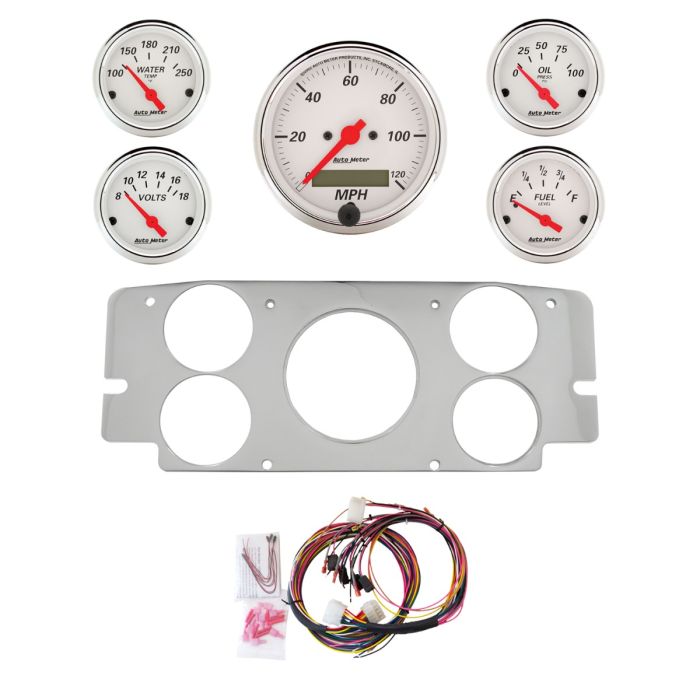 AutoMeter Arctic White 57-60 Ford Truck Billet Panel/Gauge Kit - 3-1/8in. (x1) & 2-1/16in. (x4) - 2955-03