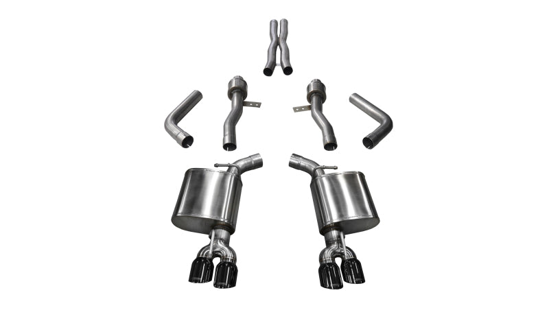 Corsa 2015-2023 Dodge Challenger Hellcat Dual Rear Exit Sport Exhaust w/ 3.5in Black Tips - 14987BLK